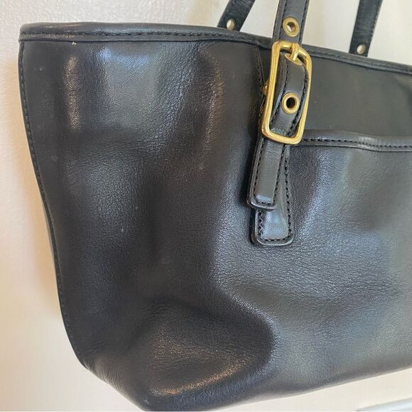 Authentic Coach 9846 Black Leather Legacy West Mini Market Purse Small Tote - Picture 5 of 13